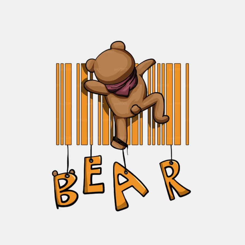 Teddybär auf Barcode Hintergrund Herren Tanktops