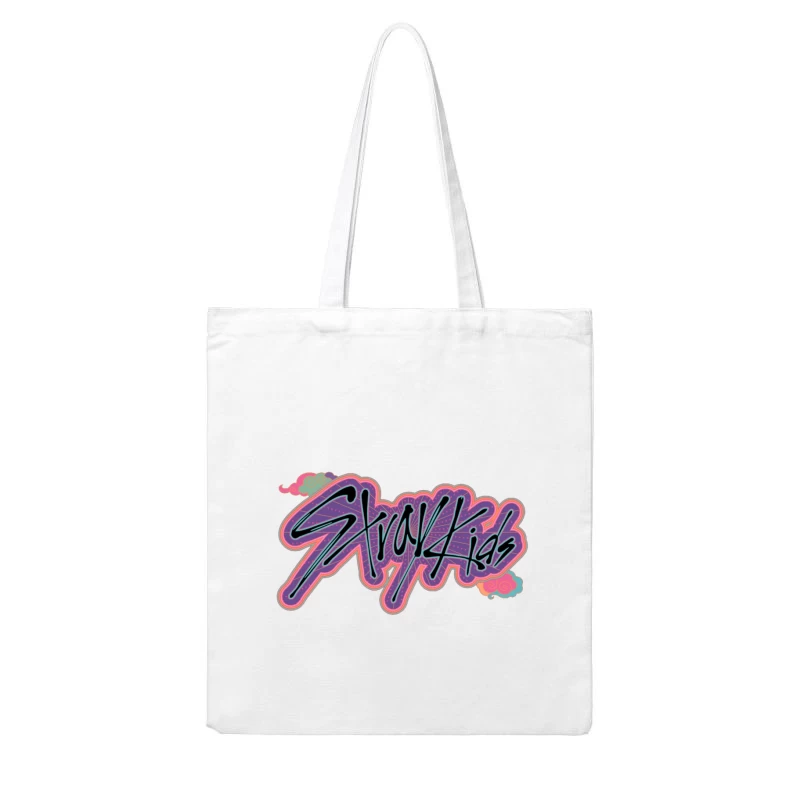 Retro Neon Graffiti Typography Art Cotton Tote Bag