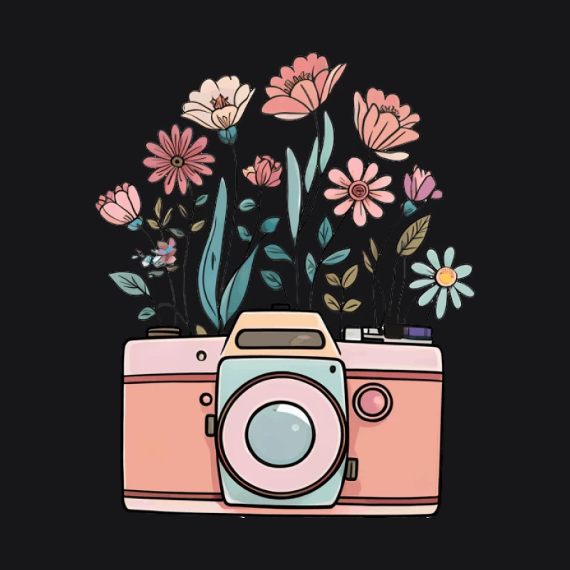 Blumenkamera Illustration Herren Pullover Hoodie