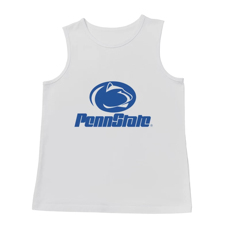 Penn State Nittany Lions Athletic Logo in Blue and White Male Tank Top