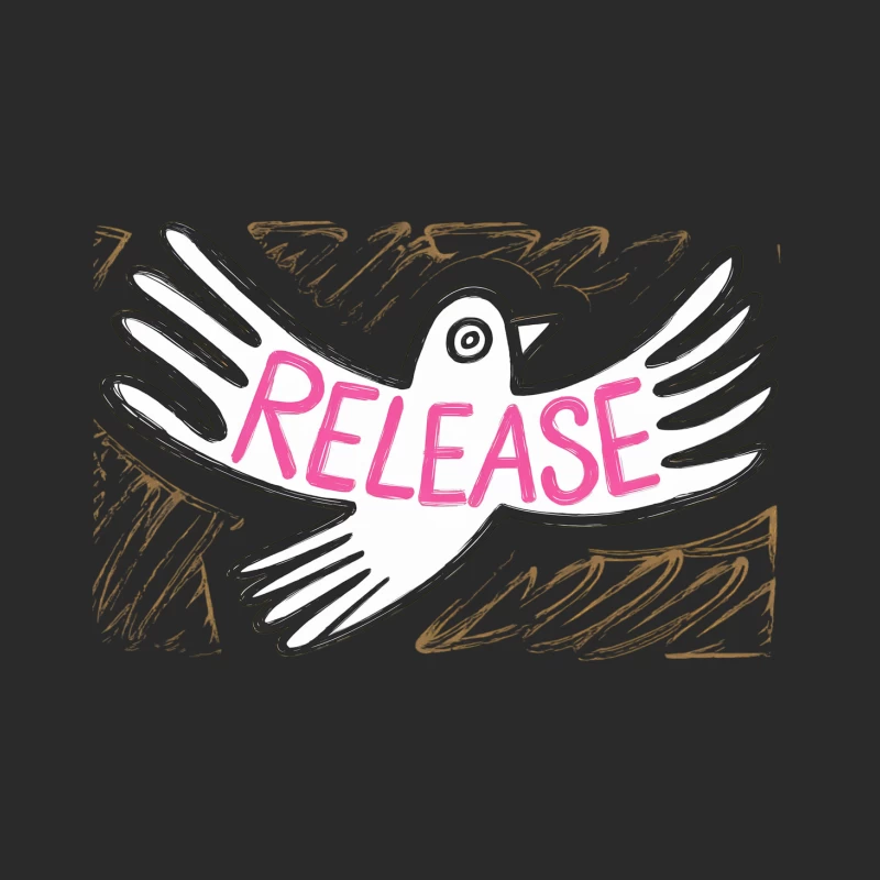 Sketched Dove of Release: Symbol of Freedom and Peace Baseball Cap