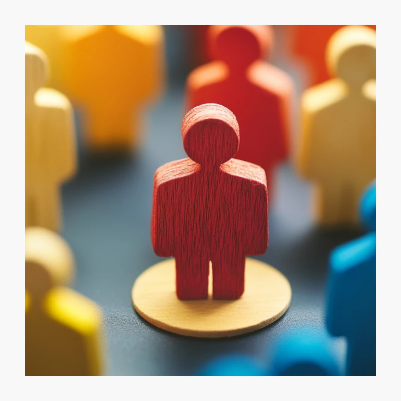Diverse Colorful Figurines Representing Community Pin