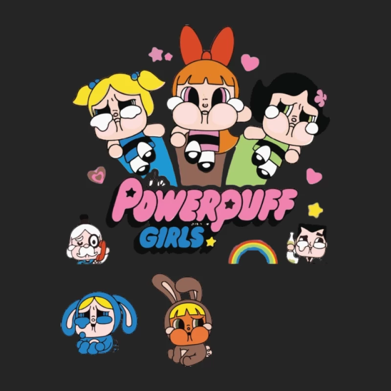 Kawaii Powerpuff Mädchen Illustration Herren Pullover Sweatshirt