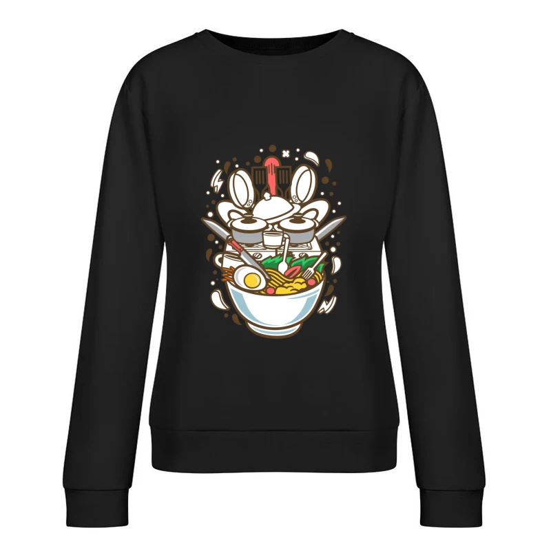 Bol de Ramen Artistique Femme Sweat-shirt à enfiler