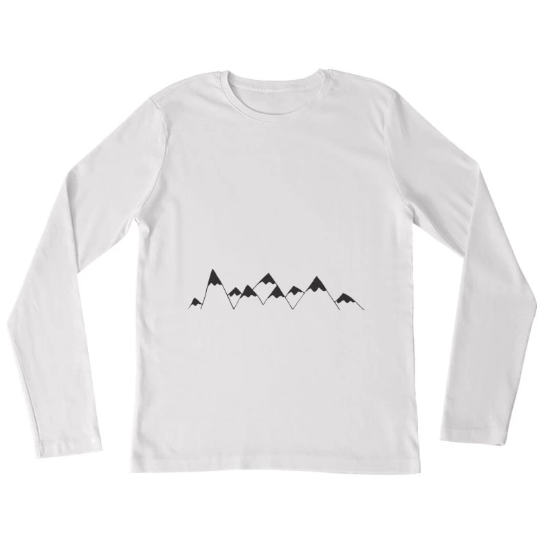 Design de montagnes linéaires minimalistes Femme Manches Longues T-Shirt