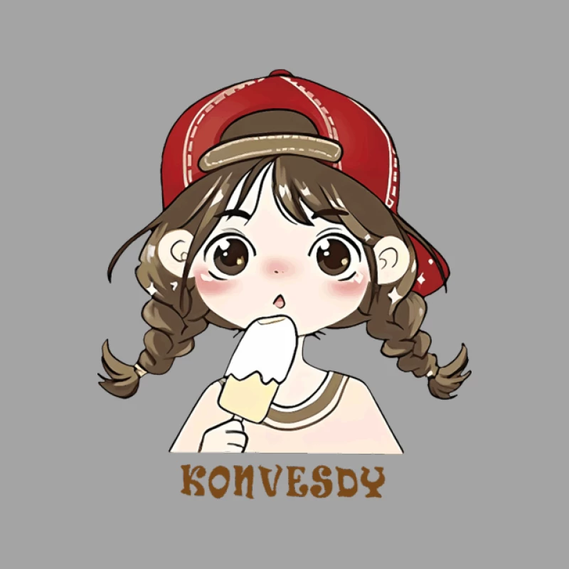 Mädchen mit Eis am Stiel Herren T-Shirt