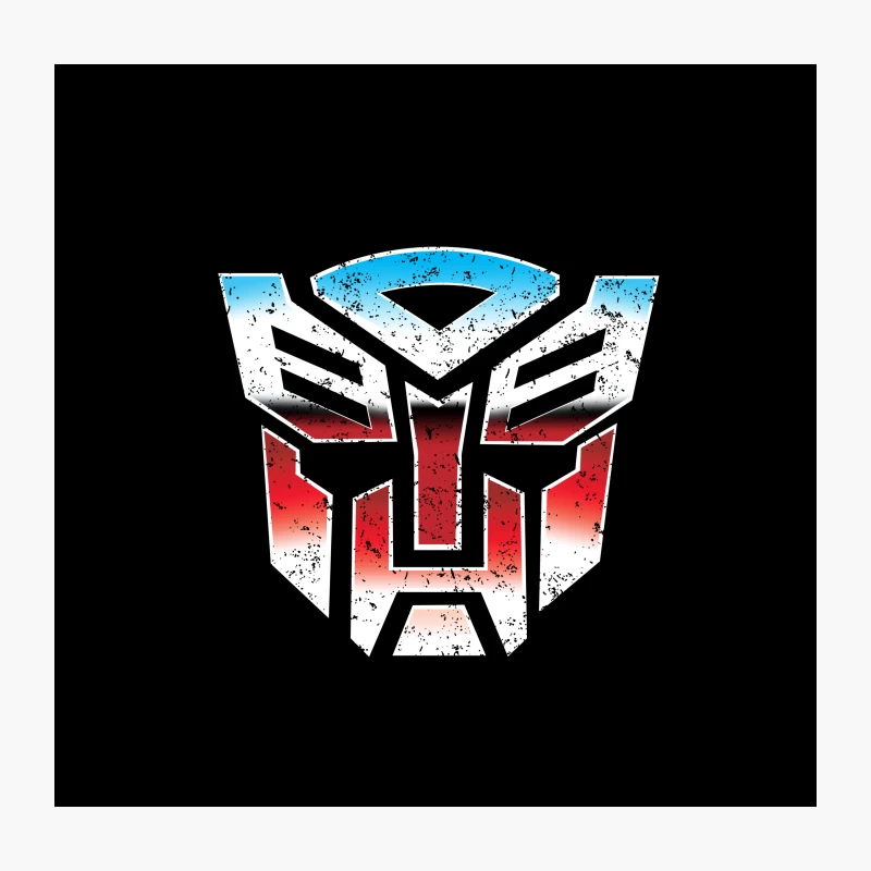 Iconic Transformers Autobot Logo in Red and Blue Throw Pillow