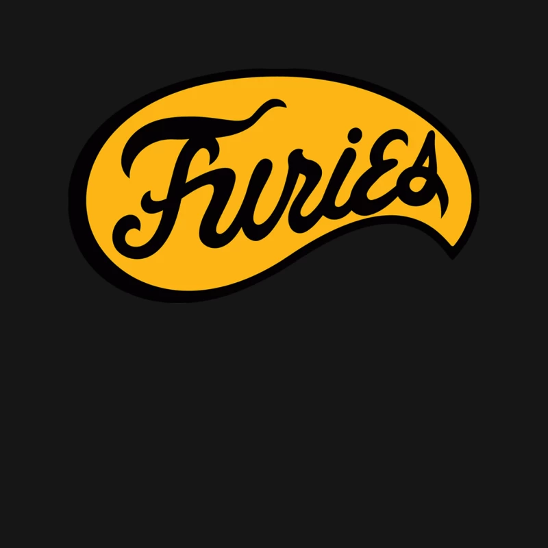 Retro Yellow and Black Oval Furies Logo Mouse Pad