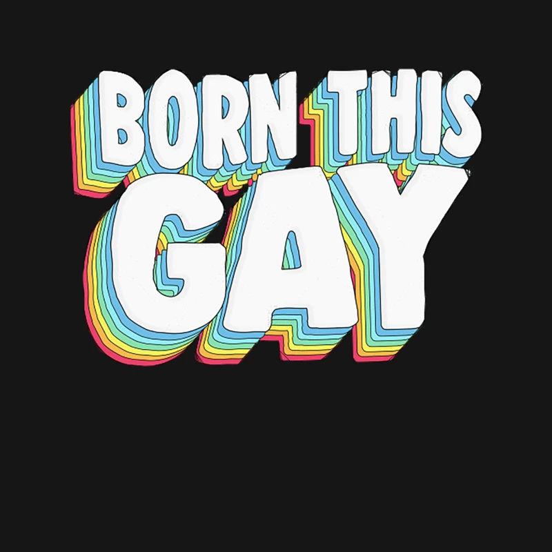 BORN THIS GAY - Pride Rainbow Typography Design Mouse Pad