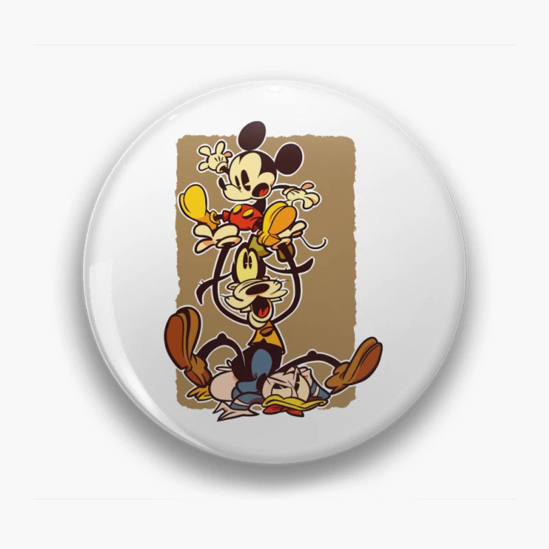 Classic Cartoon Chaos: A Tower of Laughter Pin