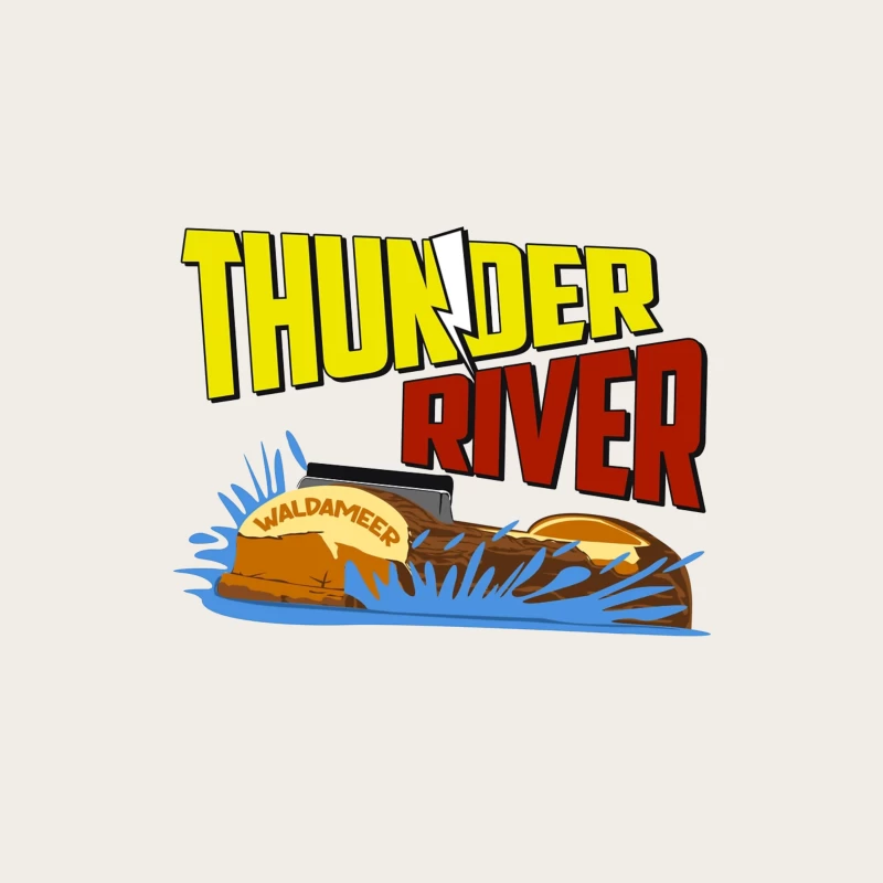 Thunder River Water Ride Logo at Waldameer Park Bucket Hat