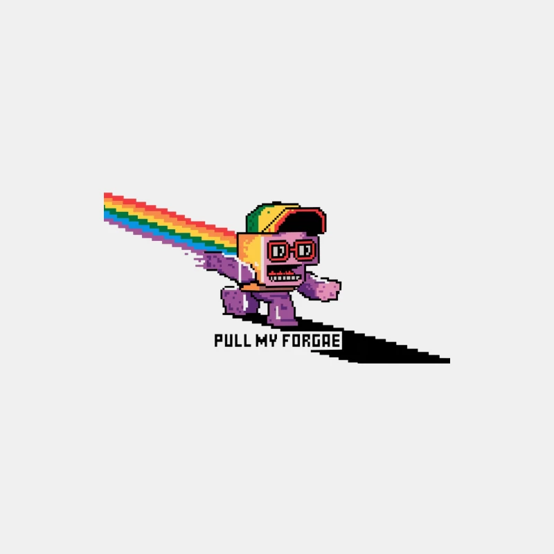 Retro Pixel Robot's Rainbow Meme: Pull My Forge Male Tank Top