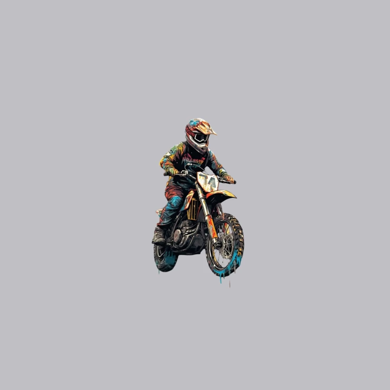 Dynamic Motocross Rider in Action Desk Mat