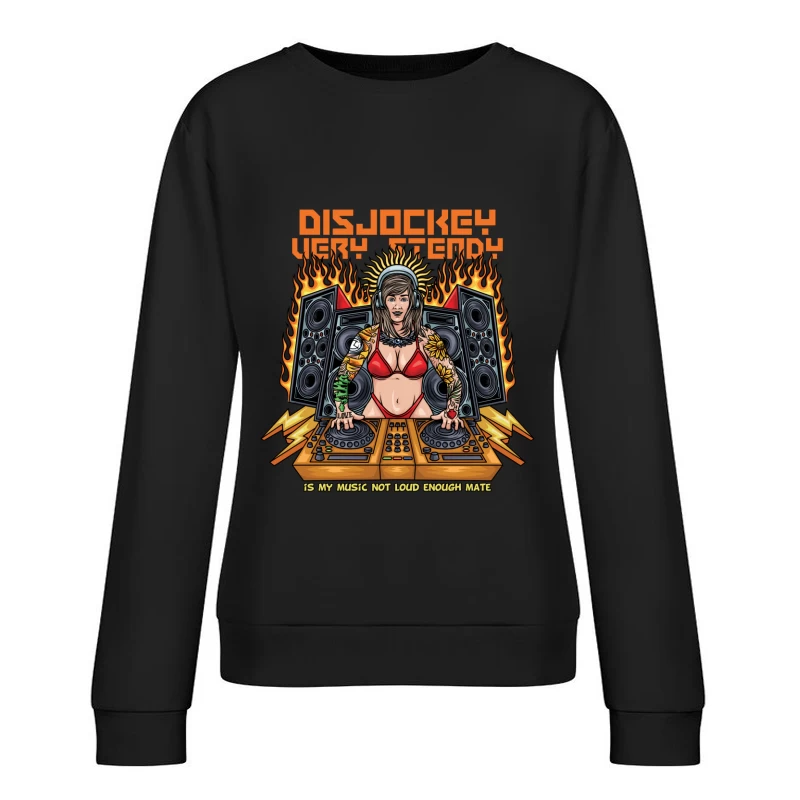 Dynamic DJ with Vibrant Energy Female Pullover Sweatshirt