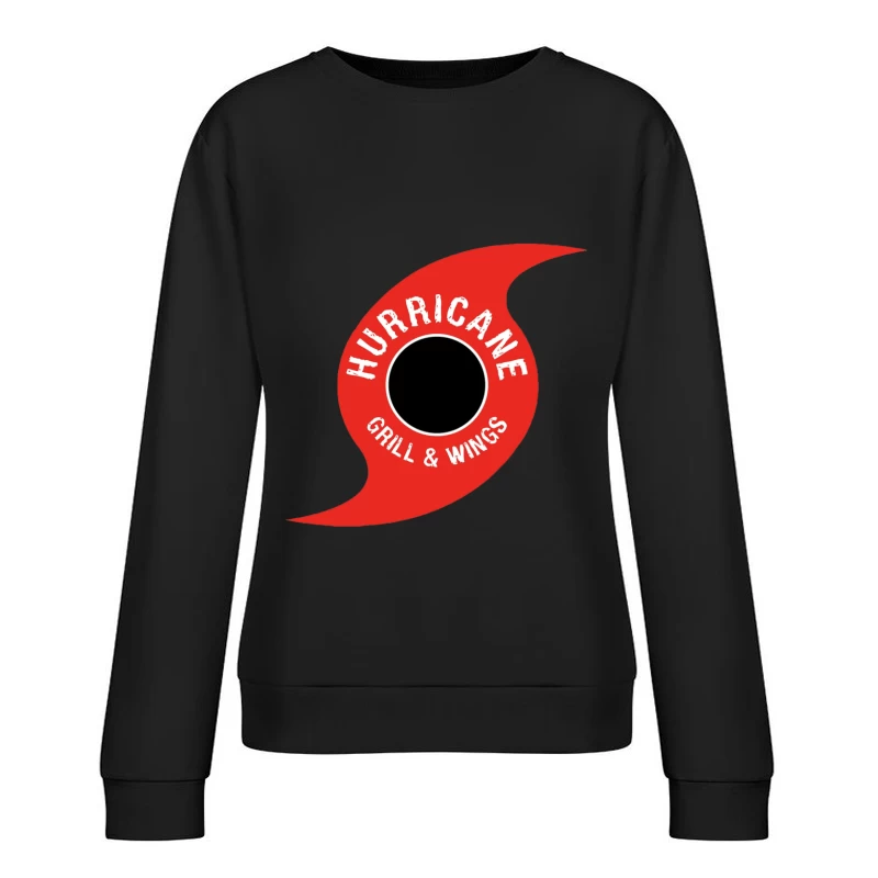 Hurricane Grill & Wings Restaurant Logo Design Female Pullover Sweatshirt