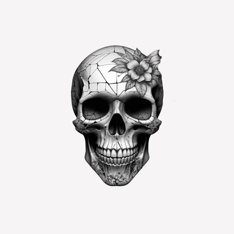 Intricate Floral Skull Design