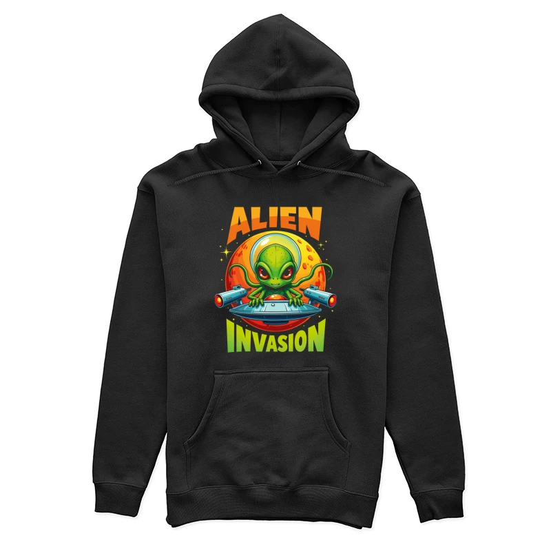 Retro Pixel Alien Invasion – Vibrant 8-bit Extraterrestrial Style! Female Pullover Hoodie