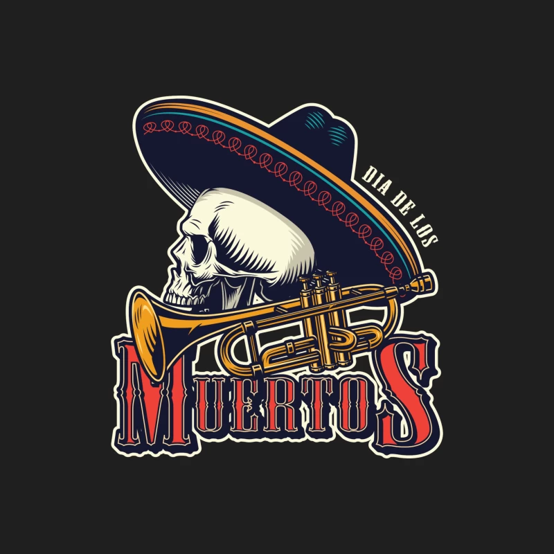 Mexican Day of the Dead Skeleton Musician with Sombrero and Trumpet Male Tank Top
