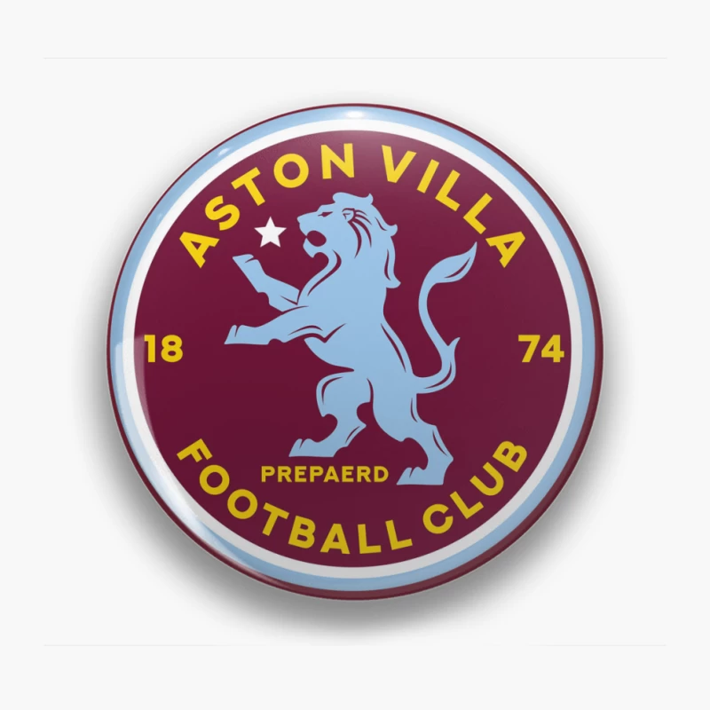 Aston Villa Football Club Historic Crest with Rampant Lion Pin