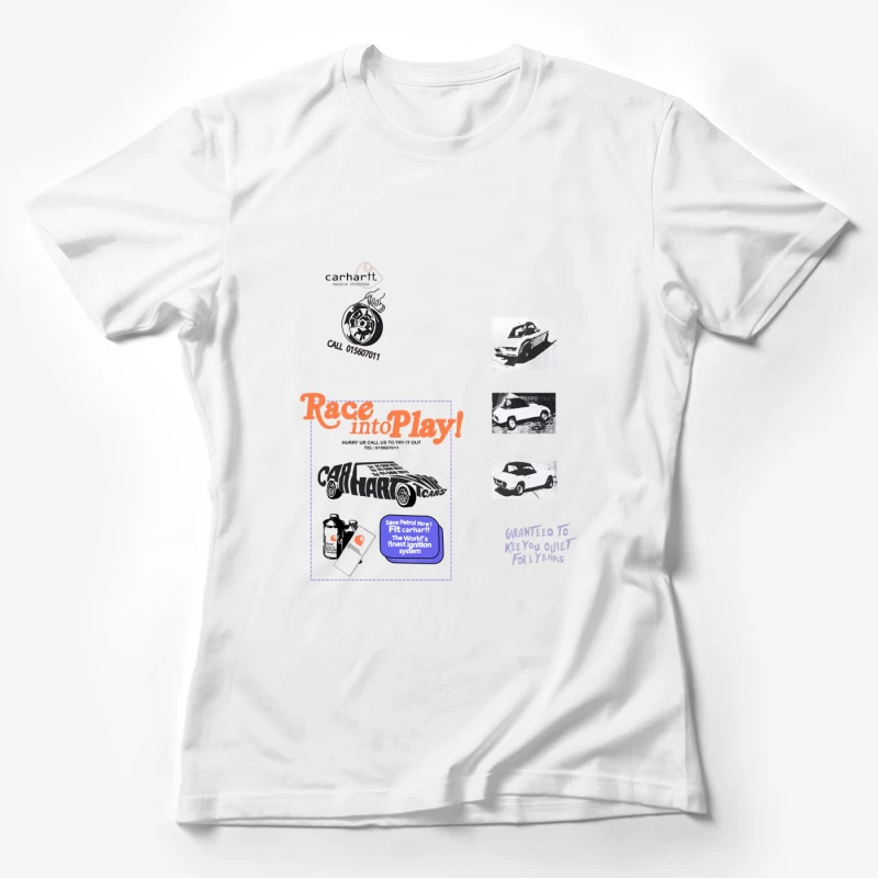 Autowerbung mit Zündsystem und Autoabbildungen Damen T-Shirt