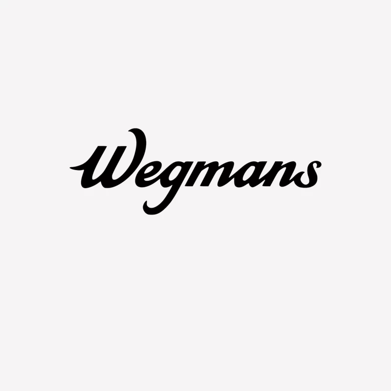 Wegmans Supermarket Chain Logo in Black Script Font Male T-Shirt