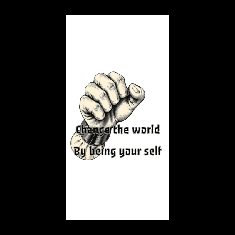 Empowering Motivational Art: Raised Fist with Self-Expression Message iPhone Case