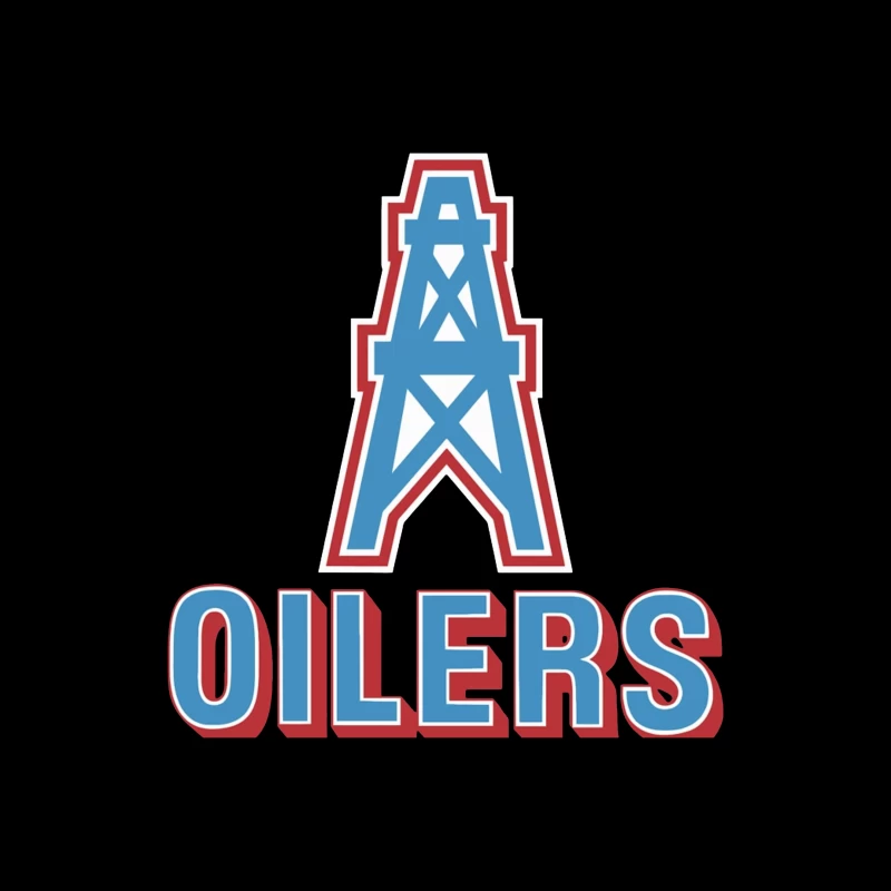 Houston Oilers Vintage NFL Team Logo with Oil Derrick Symbol Throw Pillow