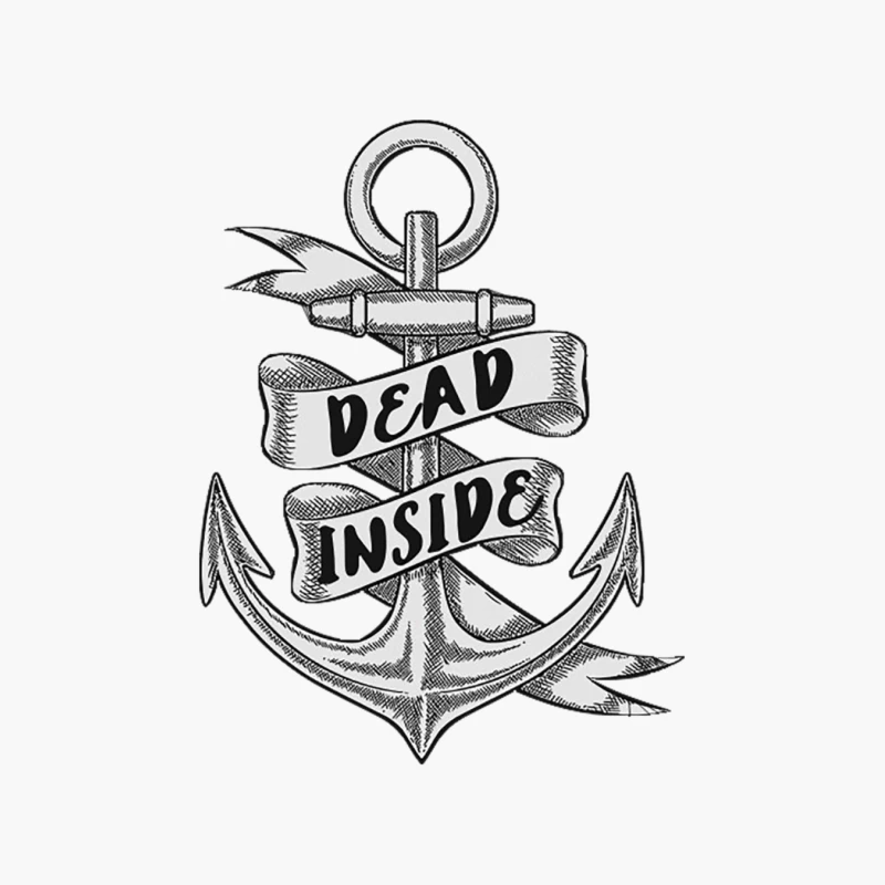Dead Inside - Tattoo Anchor Design Cotton Tote Bag