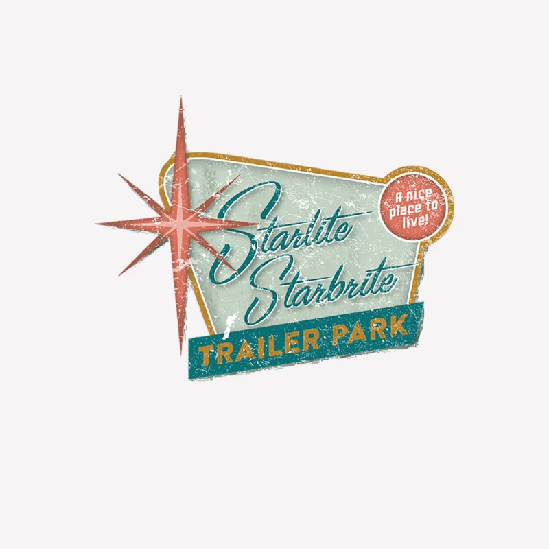 Vintage Starlite Starbrite Trailer Park Sign: Retro Americana Roadside Attraction Female T-Shirt