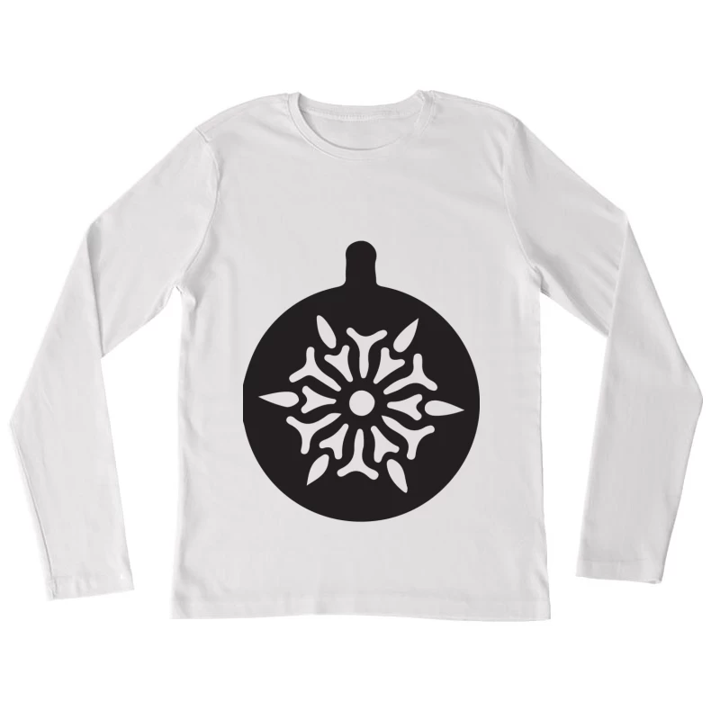 Pendentif avec motif floral ajouré Femme Manches Longues T-Shirt