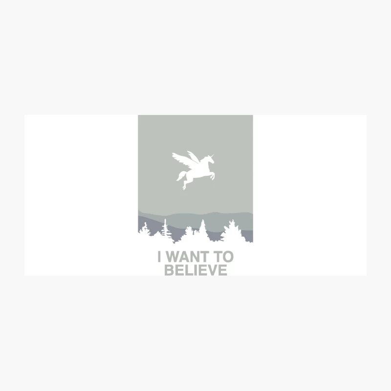 Mythical Pegasus Soars Over Minimalist Forest Landscape Coffee Mug