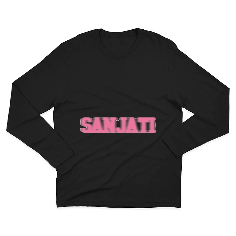 Rosa Graffiti-Text Herren Langarm T-Shirt