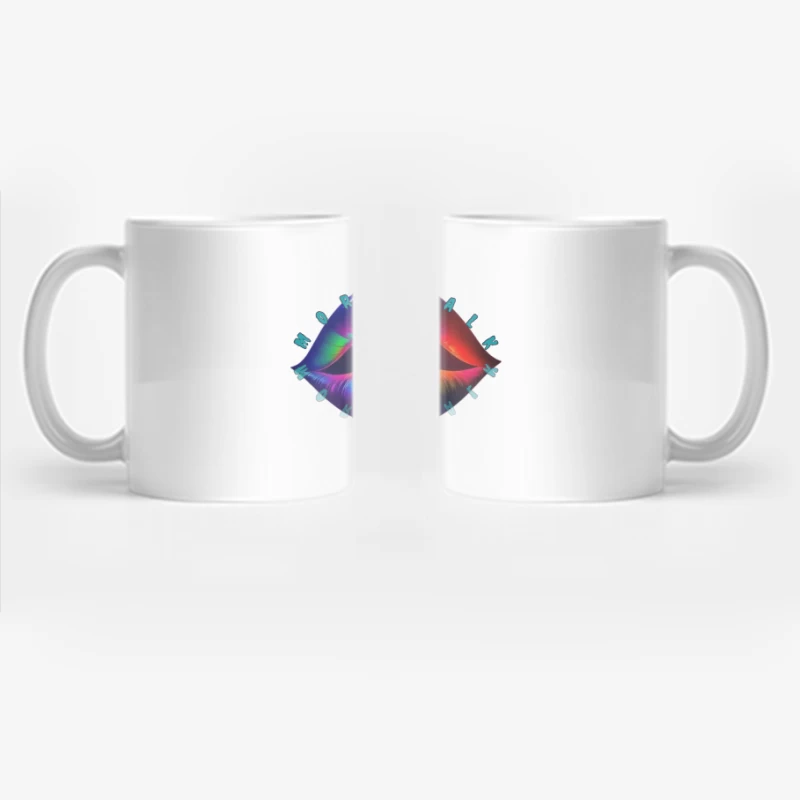 Rainbow Pierced Lips Pop Art Design Coffee Mug