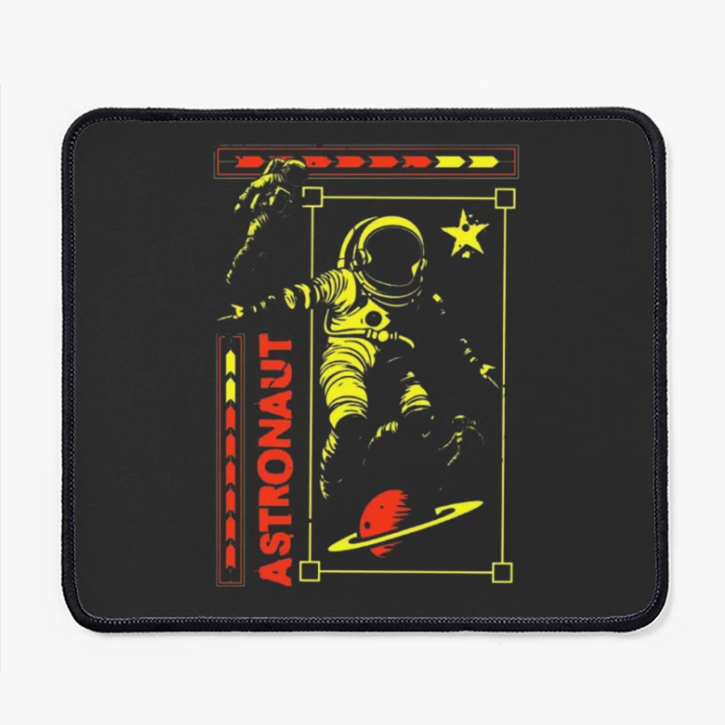 Retro Space Astronaut Vintage Poster Design Mouse Pad