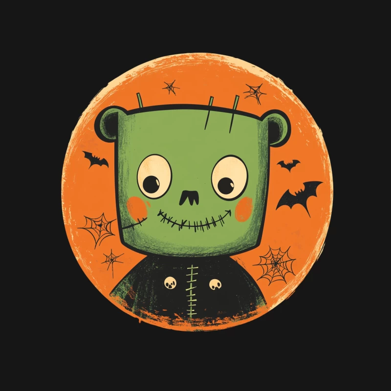 Cute Cartoon Frankenstein Monster for Halloween Mouse Pad