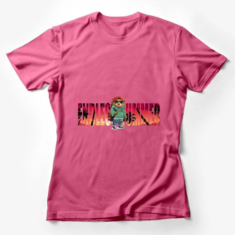 Cool Bear Enjoying Endless Summer Vibes Female T-Shirt