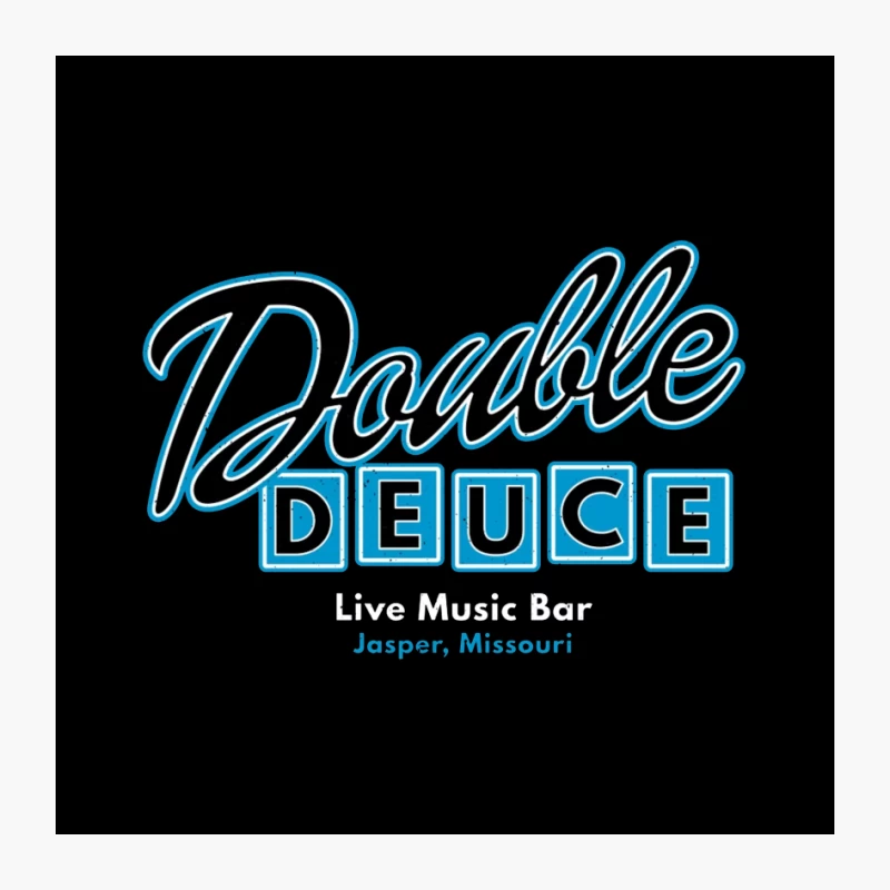 Double Deuce: Live Music Bar Logo in Jasper, Missouri Pin