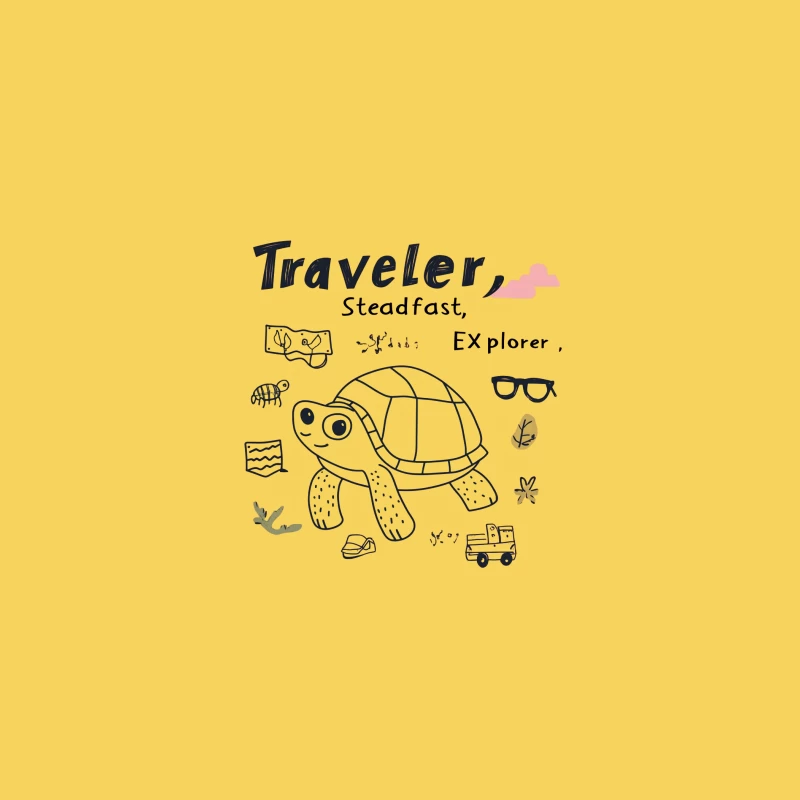 Adventurous Turtle Explorer: A Whimsical Travel Illustration Bucket Hat