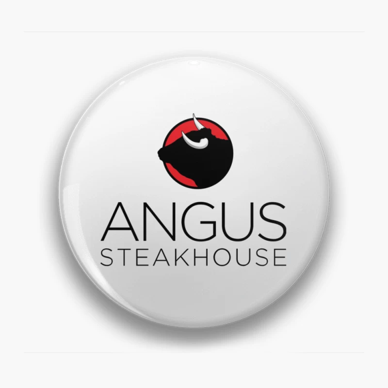 Angus Steakhouse Modern Logo with Bull Silhouette Pin