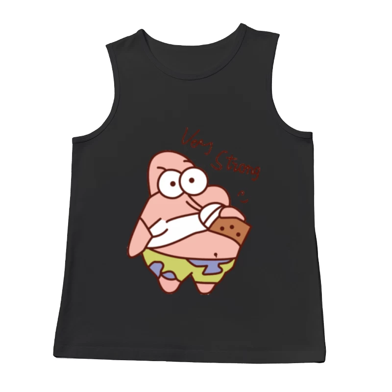 Starker Cartoon-Charakter mit Keks Herren Tanktops