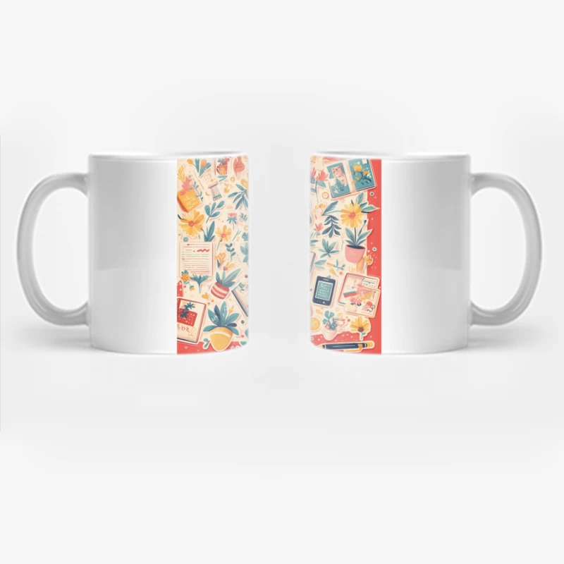 Cozy Reading Corner: A Whimsical Study Illustration Coffee Mug