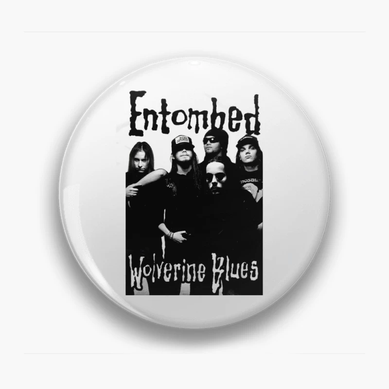 Entombed Wolverine Blues Black White Pin