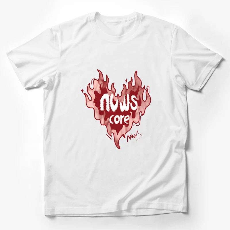 Flammendes Herzdesign mit Core-Feeling Herren T-Shirt