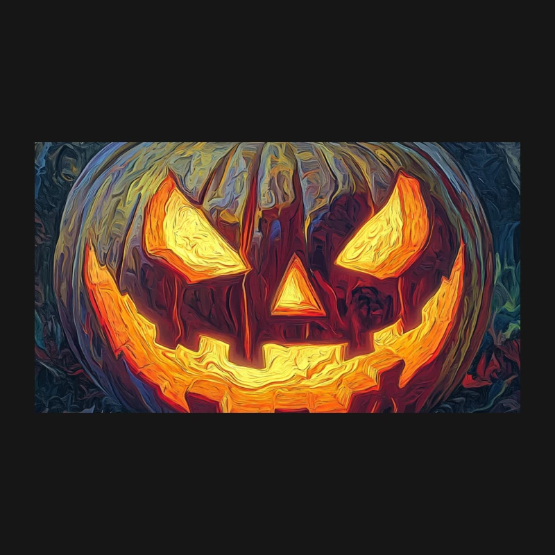 Glowing Jack-o'-Lantern: A Spooky Halloween Pumpkin Desk Mat