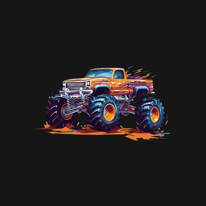 Orange Monster Truck Illustration Herren T-Shirt