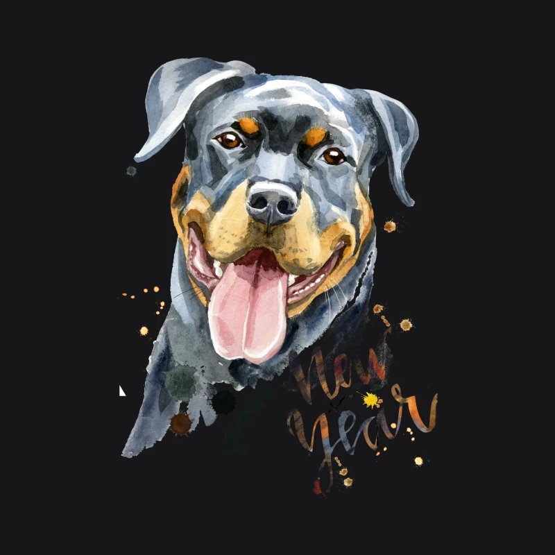 Peinture de chien pour le Nouvel An Homme Sweat à capuche