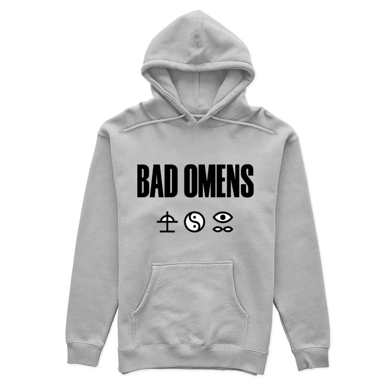 Bad Omens Band Logo with Mystical Symbols in Black and White Female Pullover Hoodie