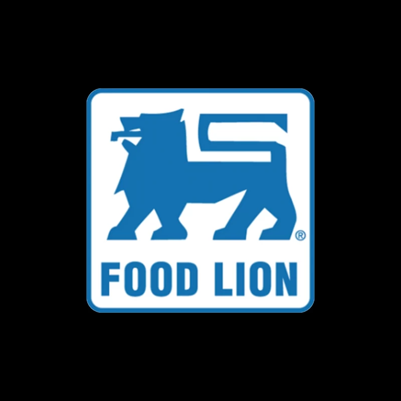 Food Lion Supermarket Chain Blue Logo with Lion Symbol Travel Mug