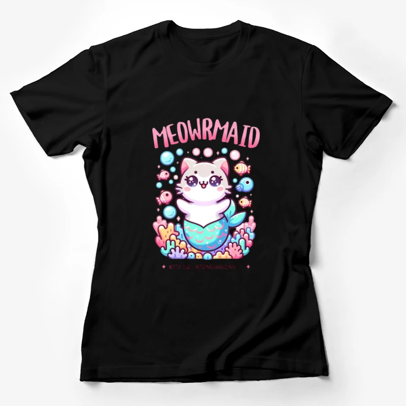 Kawaii Meowrmaid Katze Illustration Damen T-Shirt