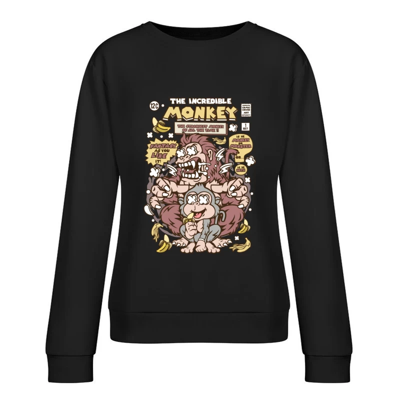 Bande Dessinée du Singe Incroyable Femme Sweat-shirt à enfiler